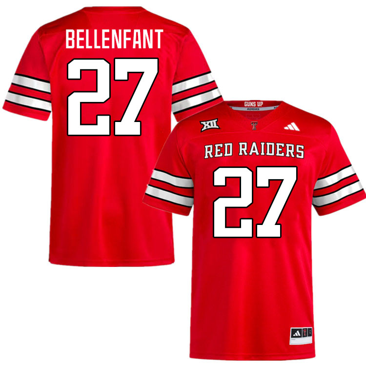 #27 Upton Bellenfant Texas Tech Red Raiders Jerseys College Football Uniforms Stitched-Red #27 Upton Bellenfant Texas Tech Red Raiders Jerseys College Football Uniforms Stitched-Red